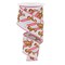 RG Ribbon 2.5" Pastel Gingerbread Cookies and Peppermint Candy Swirl Wired Ribbon, 10 Yards for Christmas Bows, Wreaths, and Decorations - White, Pink, Light Blue